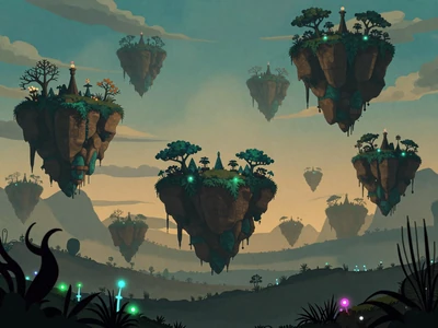 Drift Protocol - indie puzzle exploration game with bioluminescent floating islands